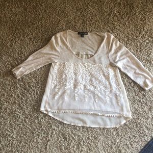 Living Doll Ivory / sheer floral top